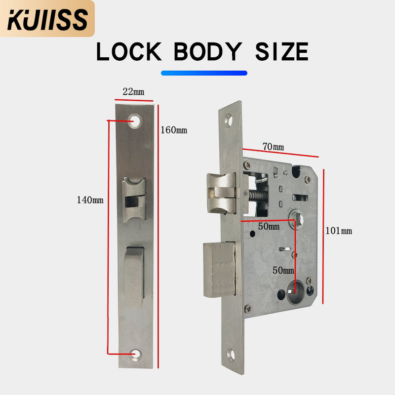 KUIISS Indoor Fingerprint Password Lock Tuya wifi Home Office Apartment Home Accommodation Hotel Wood Door Split Smart Lock Mobile App TTlock