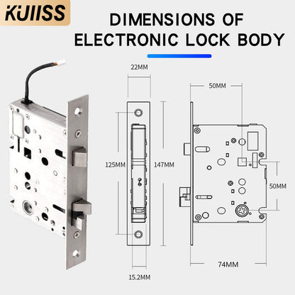 KUIISS Indoor Fully Automatic Graffiti Intelligent Access Lock Wood Door Fingerprint Password Lock Home Office Apartment Home Accommodation Intelligent Electronic Door Lock