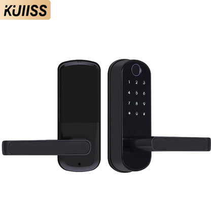 KUIISS Tuya wifi TTlock Indoor Door Fingerprint Password Lock Home Office Apartment Home Accommodation Hotel Wood Door Single Tongue Smart Lock Mobile App Remote