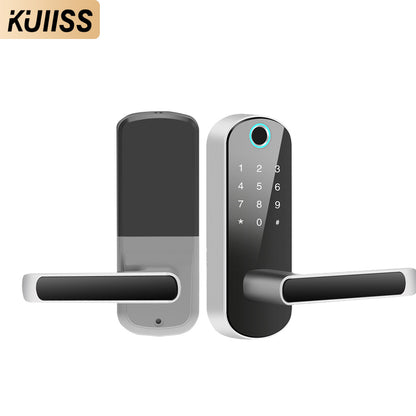 KUIISS Tuya wifi TTlock Indoor Door Fingerprint Password Lock Home Office Apartment Home Accommodation Hotel Wood Door Single Tongue Smart Lock Mobile App Remote