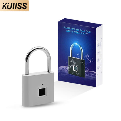 KUIISS household waterproof and rustproof fingerprint padlock intelligent electronic small lock telecommunications backpack bags Moss password padlock zinc alloy material