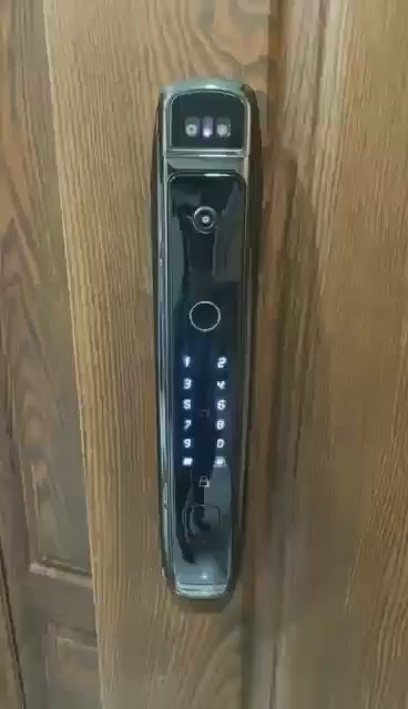 KUIISS Face Recognition Automatic Fingerprint Password Lock Visible Cat Eye Home Security Door Intelligent Electronic Door Lock