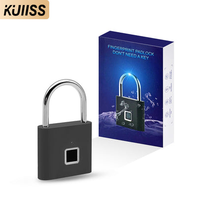 KUIISS household waterproof and rustproof fingerprint padlock intelligent electronic small lock telecommunications backpack bags Moss password padlock zinc alloy material