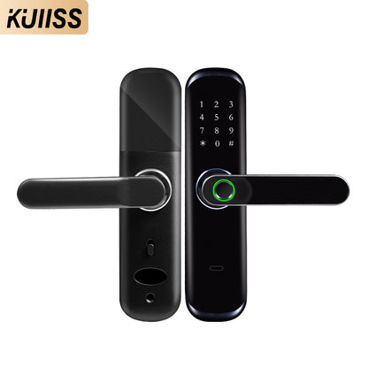 KUIISS Indoor Fingerprint Password Lock Tuya wifi Home Office Apartment Home Accommodation Hotel Wood Door Split Smart Lock Mobile App TTlock