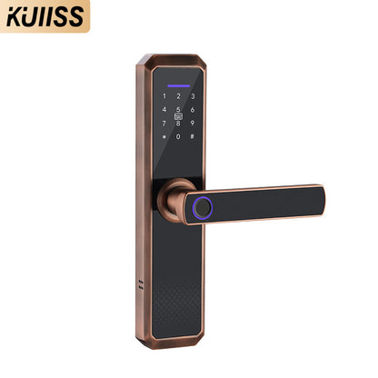 KUIISS Indoor Door Fingerprint Password Lock Tuya wifi Home Office TTlock Apartment Home Accommodation Hotel Wood Door Split Smart Lock Mobile App